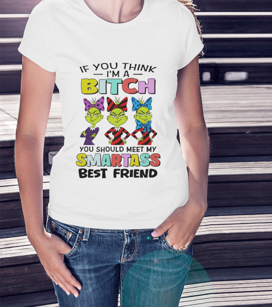 Bitch Smartass Grinch Best Friend Colorful Sassy Attitude T-Shirt