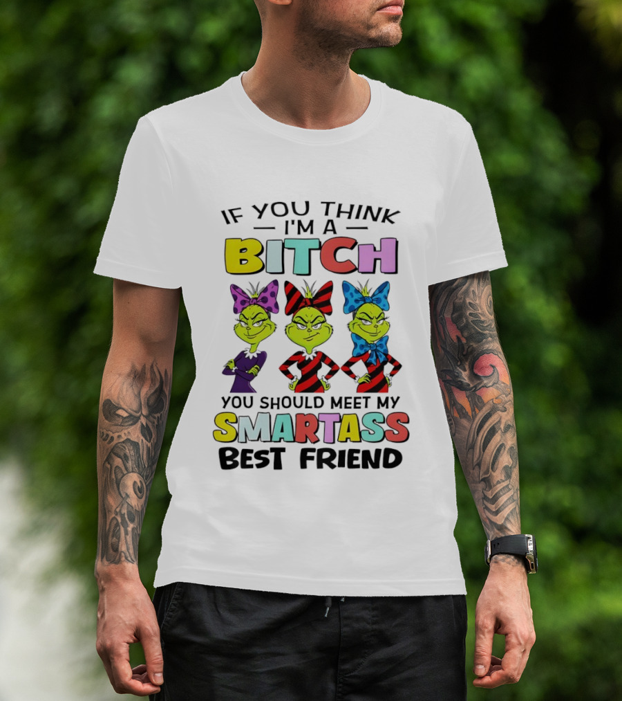 Bitch Smartass Grinch Best Friend Colorful Sassy Attitude T-Shirt