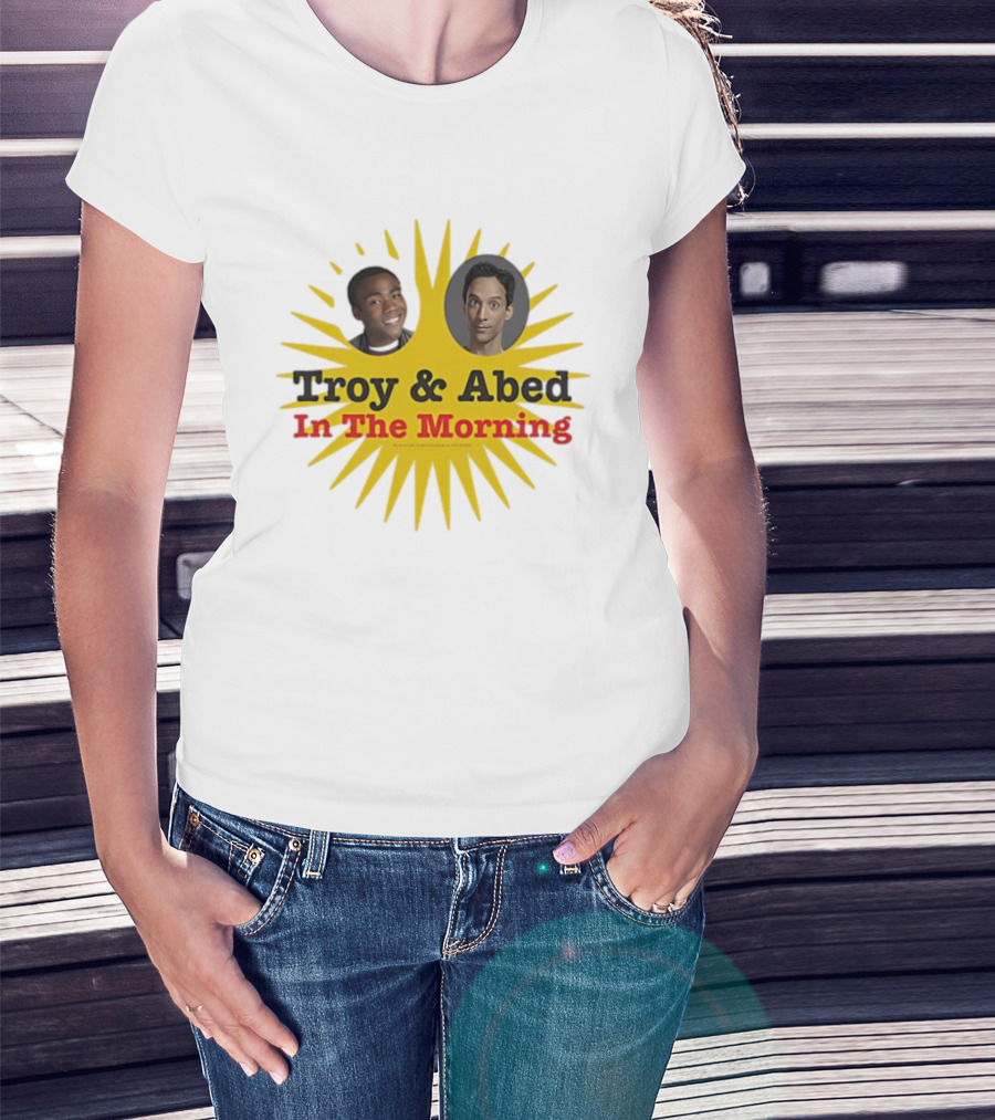 Troy & Abed In The Morning Sunburst Faces Community Fan Favorite T-Shirt