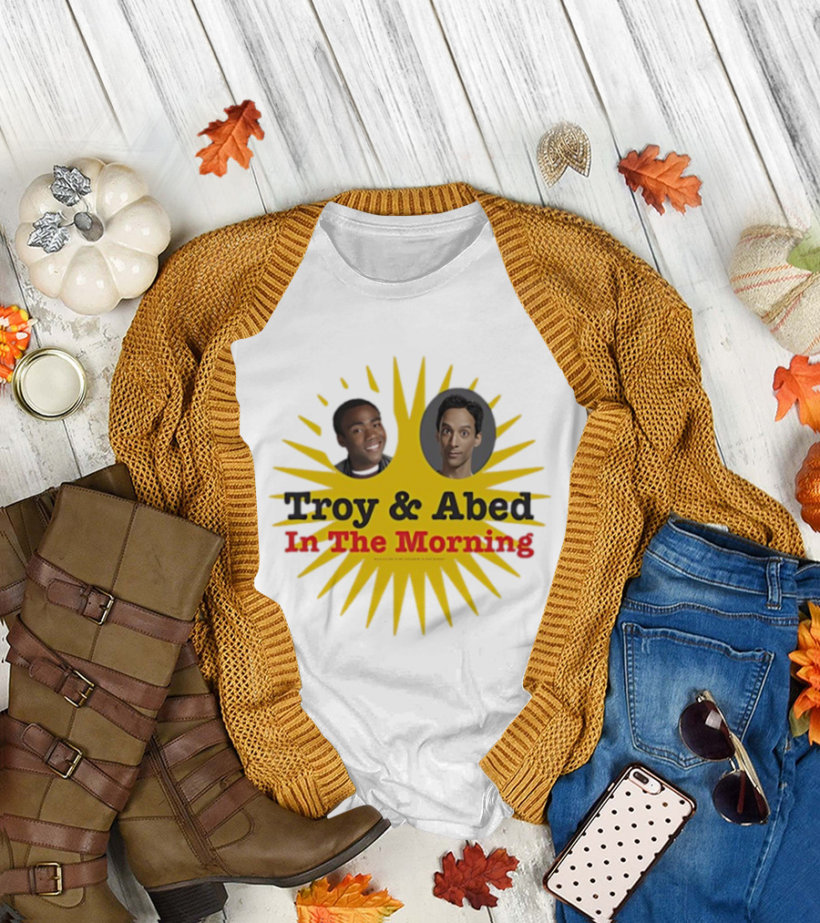 Troy & Abed In The Morning Sunburst Faces Community Fan Favorite T-Shirt