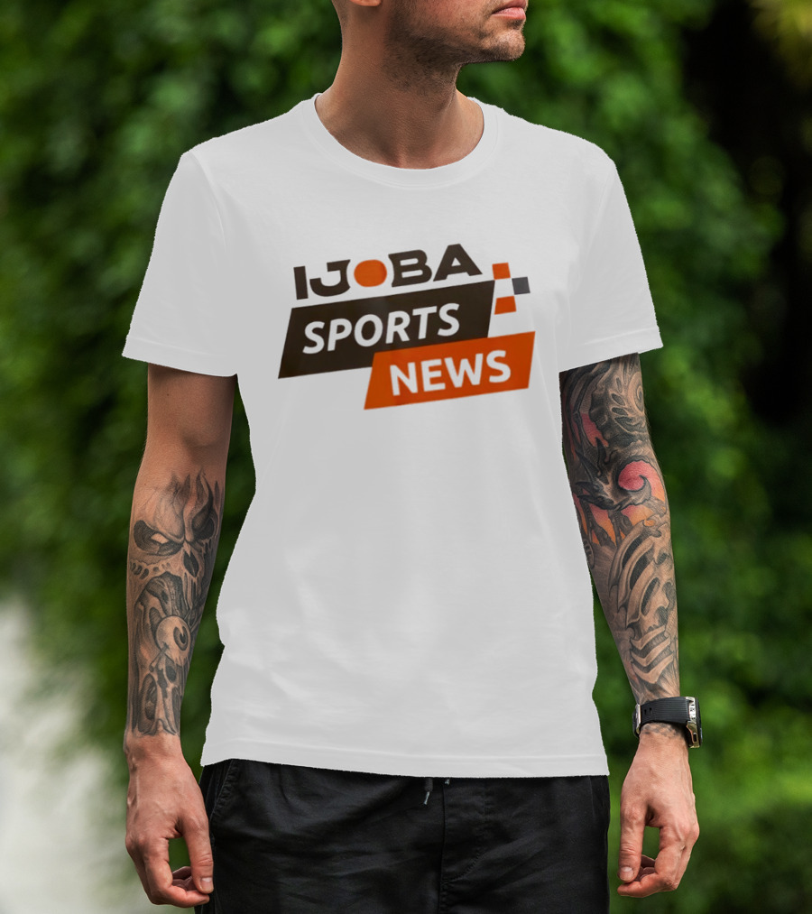 Ijoba Sports News Bold Orange And Black Block T-Shirt