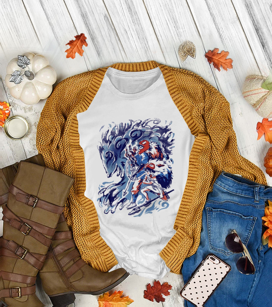 Princess Mononoke Ashitaka San Forest Spirit Wolf Scene T-Shirt