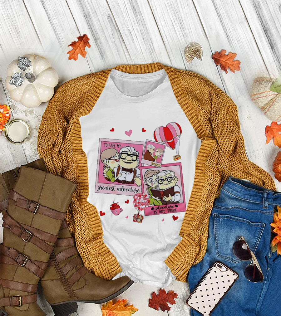 Carl and Ellie Valentine You Are My Greatest Adventure Adventure Is Out There XOXO T-Shirt