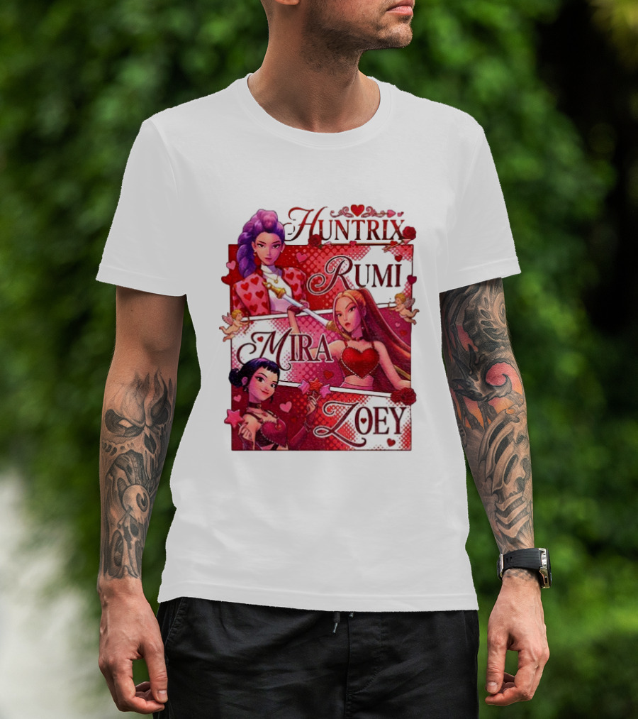 Saja Kpop Idol Huntrix Rumi Mira Zoey Valentine’s Day T-Shirt