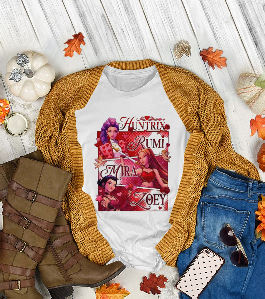 Saja Kpop Idol Huntrix Rumi Mira Zoey Valentine’s Day T-Shirt