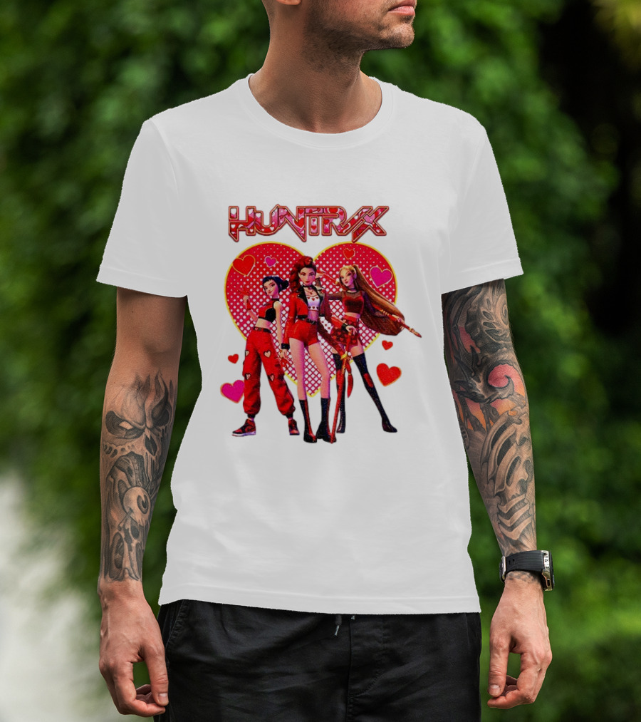 Huntrix Valentine Anime Girl Group Saja Girls Hearts T-Shirt
