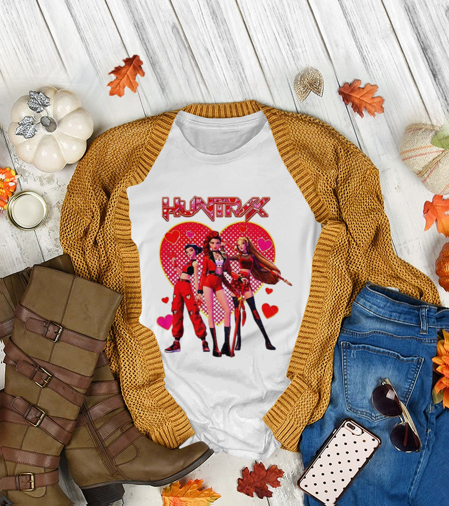 Huntrix Valentine Anime Girl Group Saja Girls Hearts T-Shirt