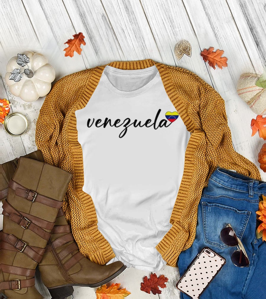 Venezuela Love Heart Flag Symbol with Venezuelan T-Shirt