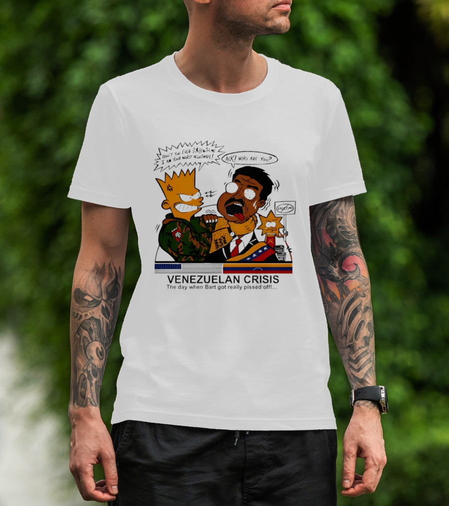 Venezuelan Crisis Bart Cartoon Political Commentary Satire T-Shirt