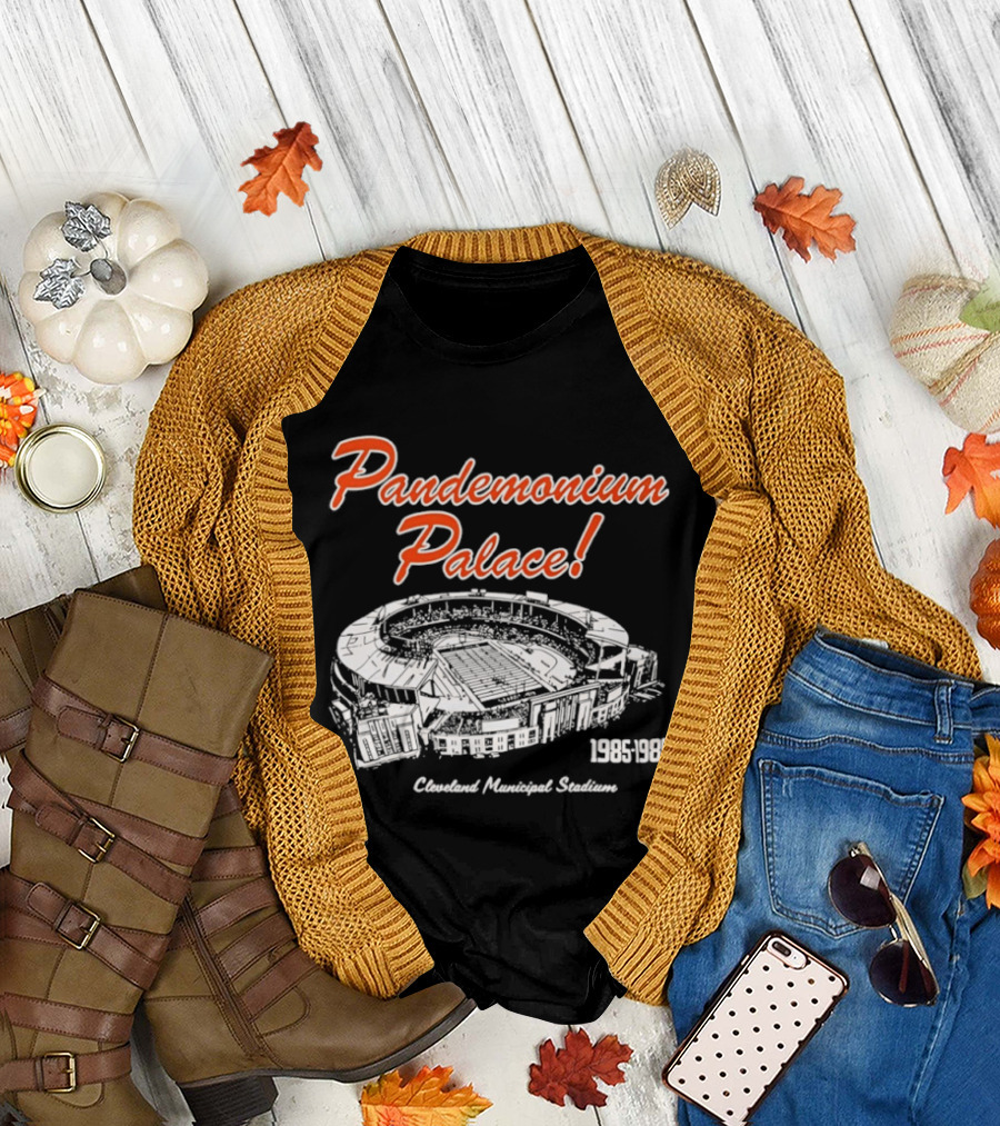 Cleveland Browns Pandemonium Palace Cleveland Municipal Stadium 1985 1989 T-Shirt
