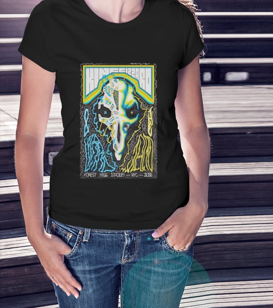 King Gizzard And The Lizard Wizard Forest Hills NYC 2026 Vibrant Skull T-Shirt