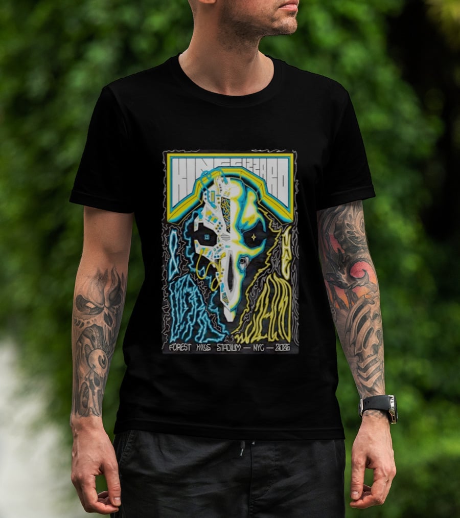 King Gizzard And The Lizard Wizard Forest Hills NYC 2026 Vibrant Skull T-Shirt