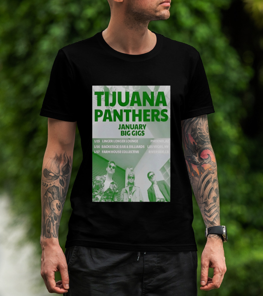 Tijuana Panthers January Big Gigs 2026 Phoenix AZ Las Vegas NV Riverside CA T-Shirt