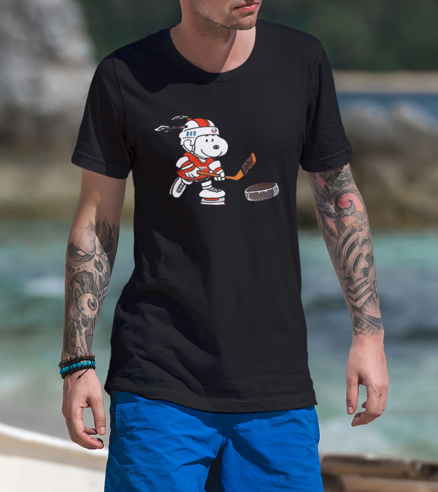 New York Islanders Peanuts Snoopy Hockey Night 2026 T-Shirt