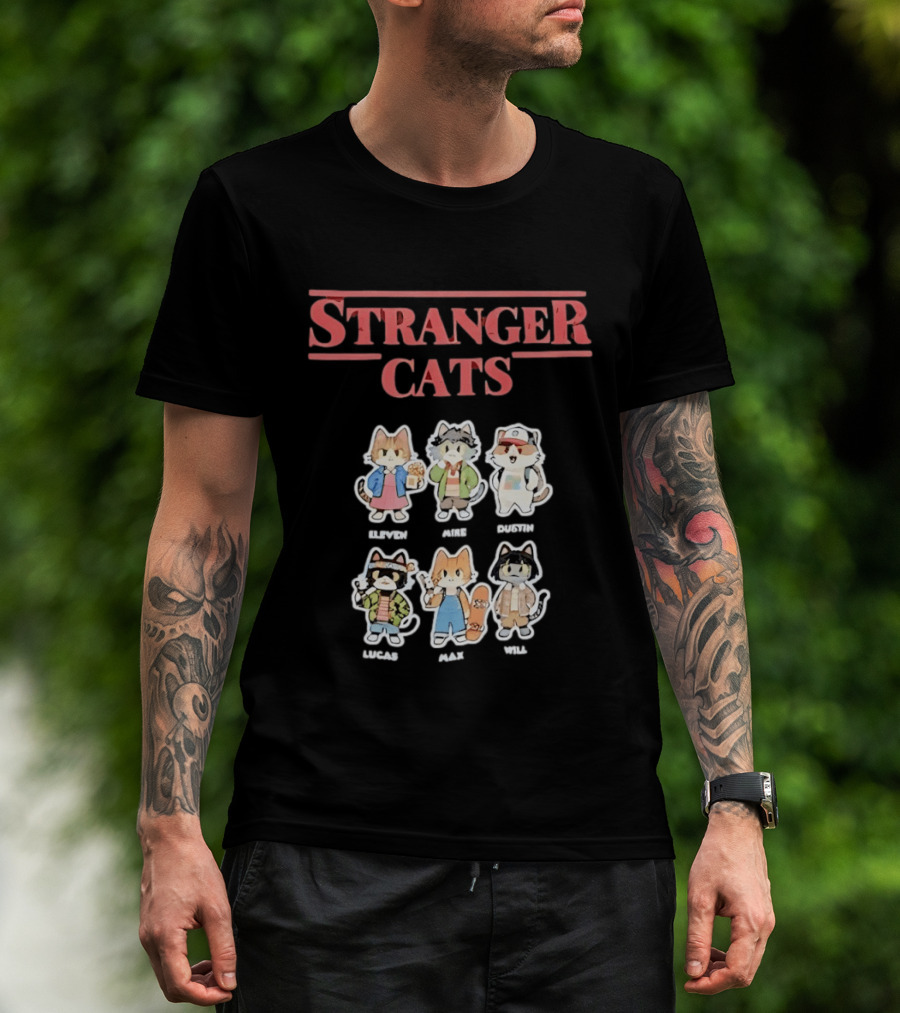 Stranger Cats Eleven Mike Dustin Lucas Max Will Characters T-Shirt