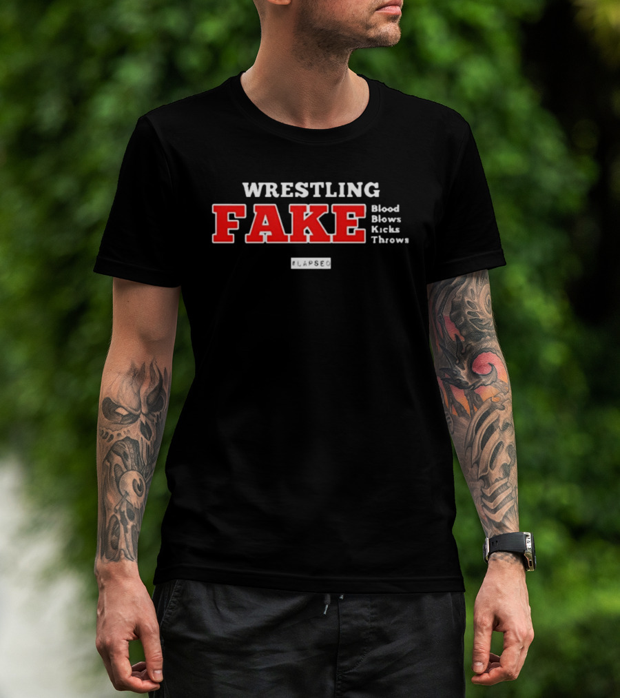 Wrestling Fake Blood Blows Kicks Throws Black Lapseo T-Shirt