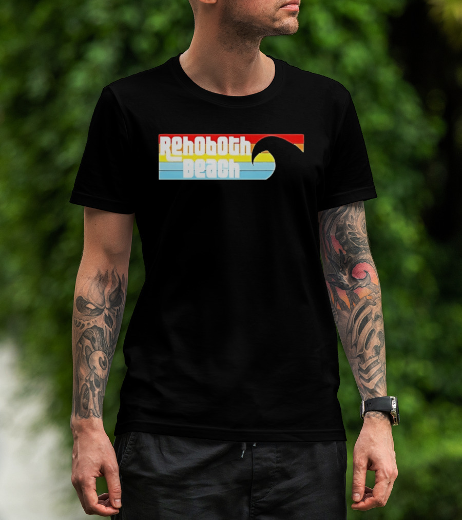 Rehoboth Beach Vintage Rainbow Wave T-Shirt