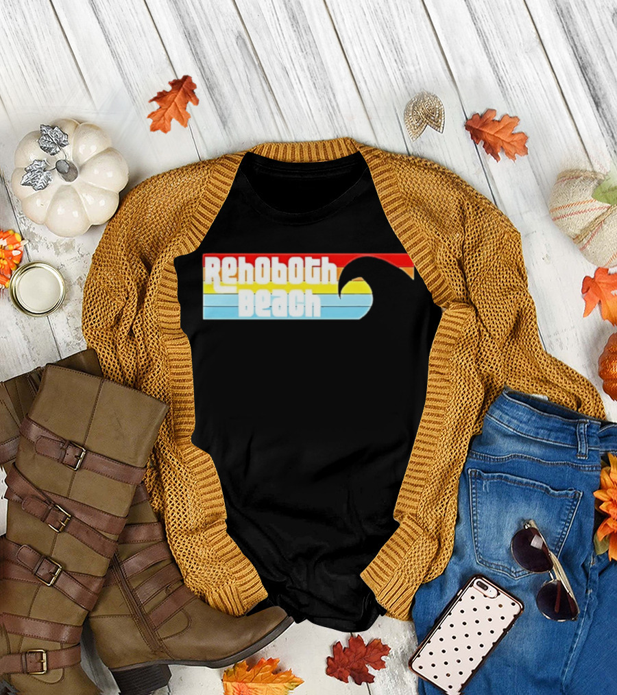 Rehoboth Beach Vintage Rainbow Wave T-Shirt