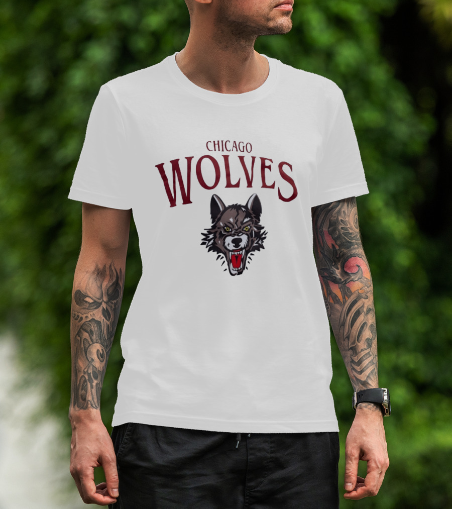 Chicago Wolves Fierce Team Emblem Hockey Merchandise T-Shirt