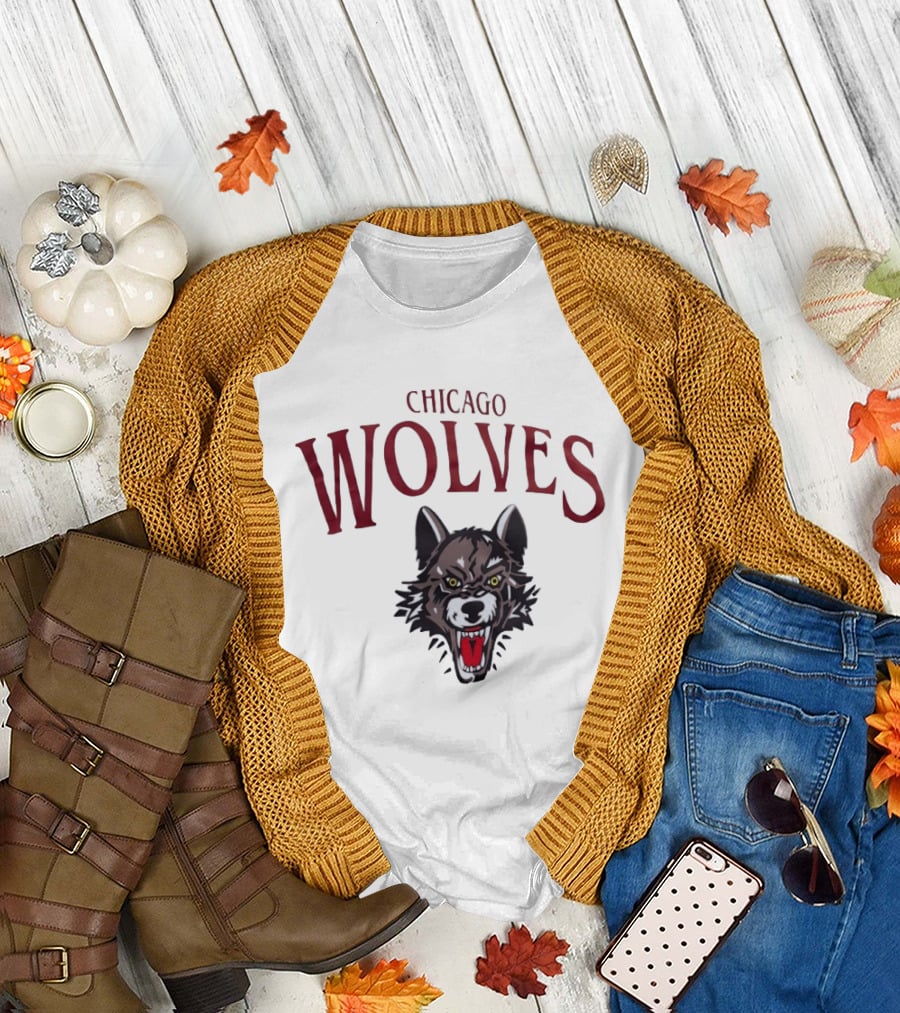 Chicago Wolves Fierce Team Emblem Hockey Merchandise T-Shirt