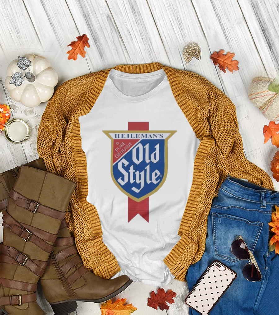 Old Style Beer Heileman's Pure Genuine Iconic Branding T-Shirt