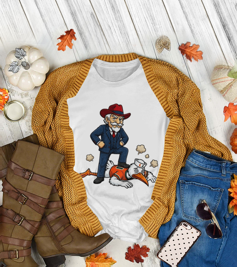 Ole Miss Rebels vs Miami Hurricanes Mascot CFP Semifinal Victory T-Shirt