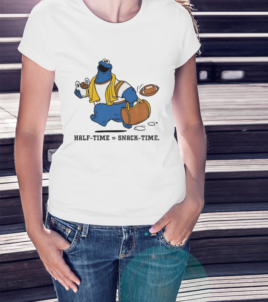 Cookie Monster Halftime Snack Time Football Fun T-Shirt