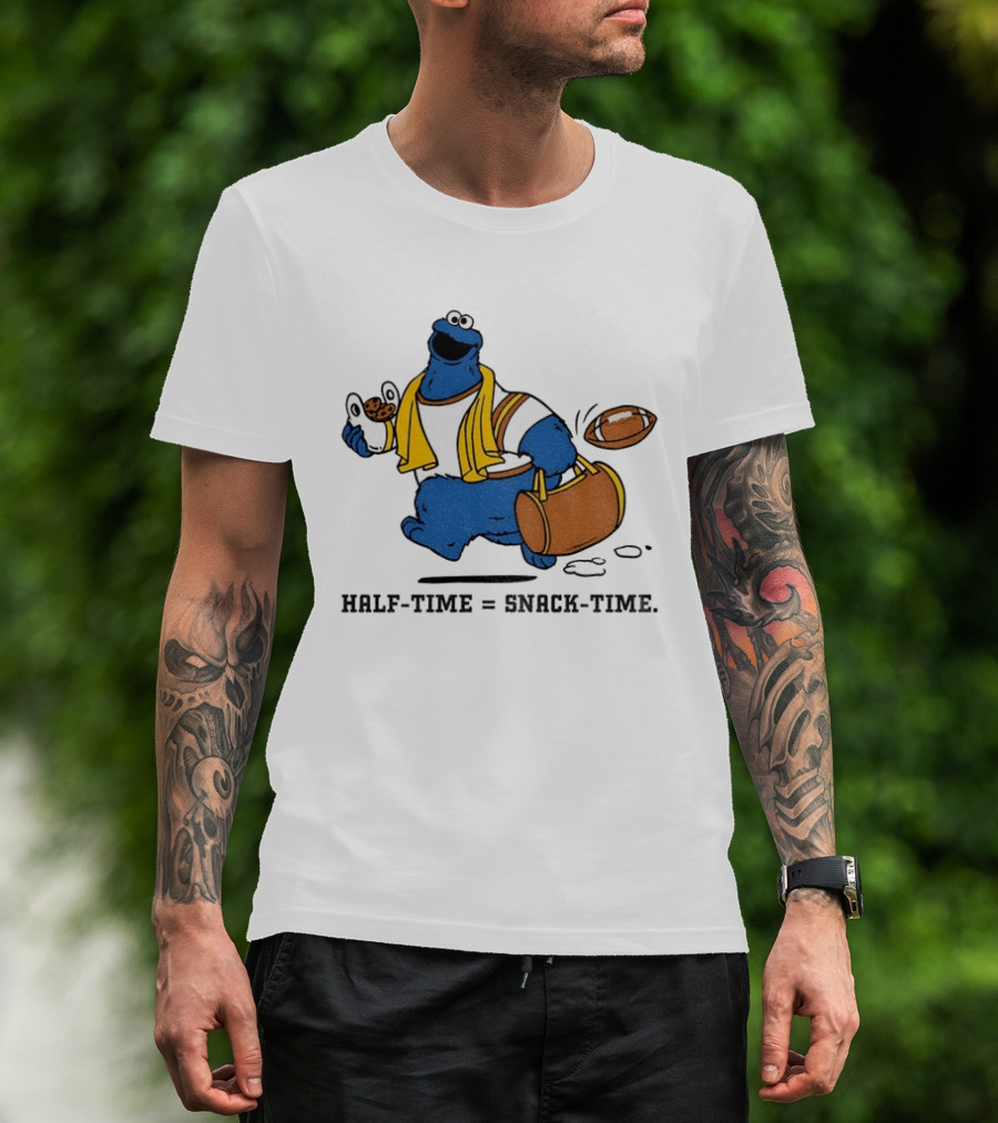 Cookie Monster Halftime Snack Time Football Fun T-Shirt