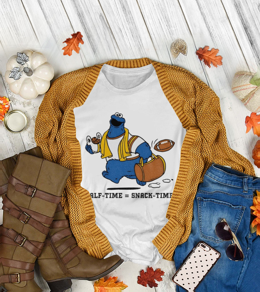 Cookie Monster Halftime Snack Time Football Fun T-Shirt