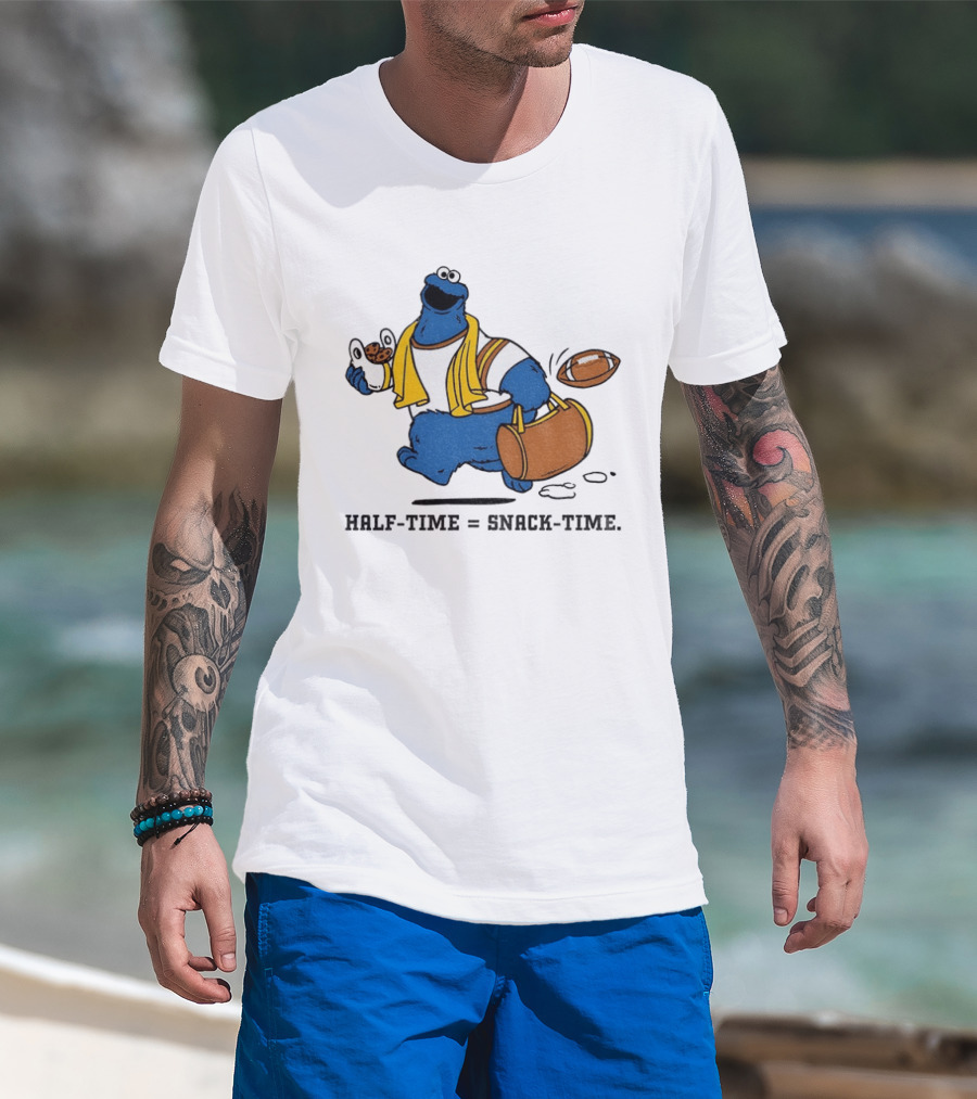 Cookie Monster Halftime Snack Time Football Fun T-Shirt