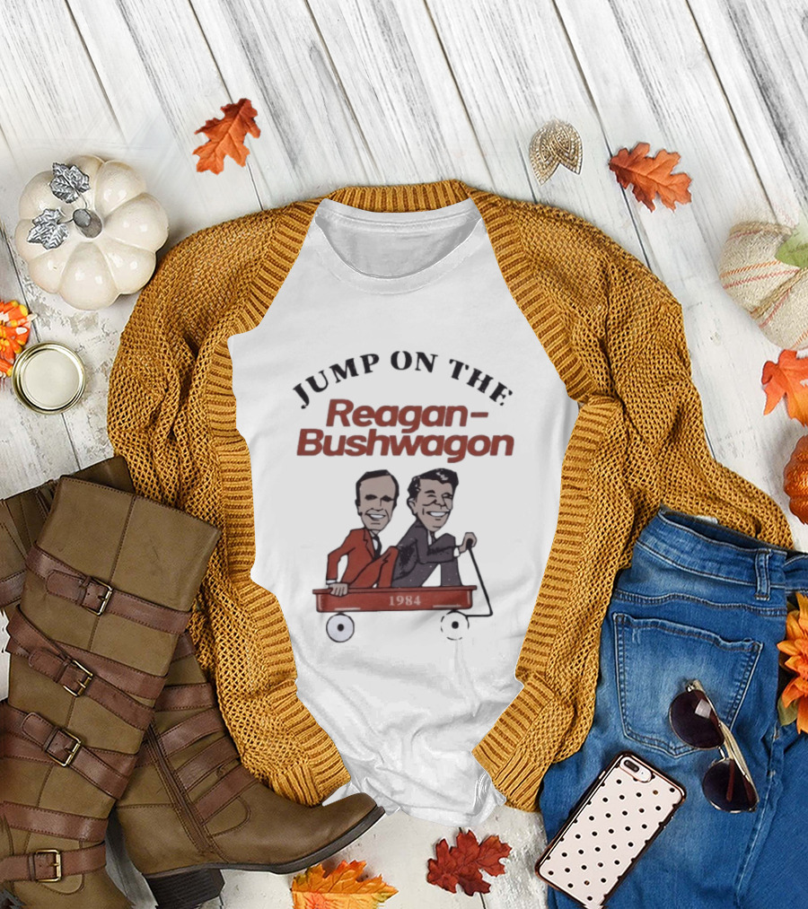 Jump On The Reagan Bushwagon 1984 Presidential Campaign T-Shirt