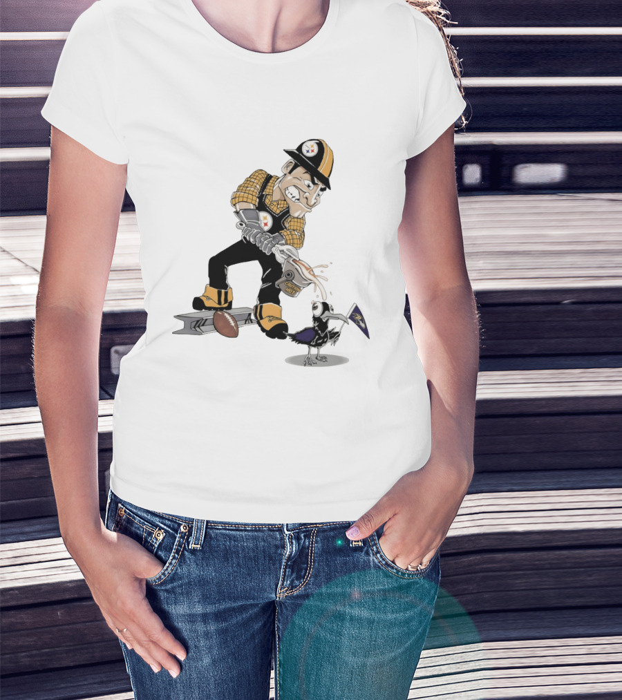 Steely McBeam Caution Hot Vs Baltimore Ravens Meme T-Shirt