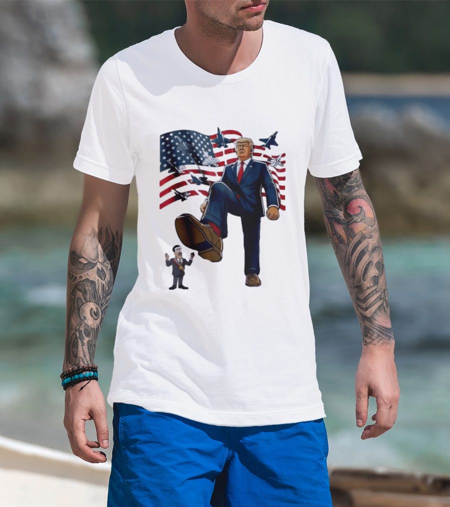 Trump Venezuela Oil Nicolas Maduro 2026 Fighter Jets American Flag T-Shirt