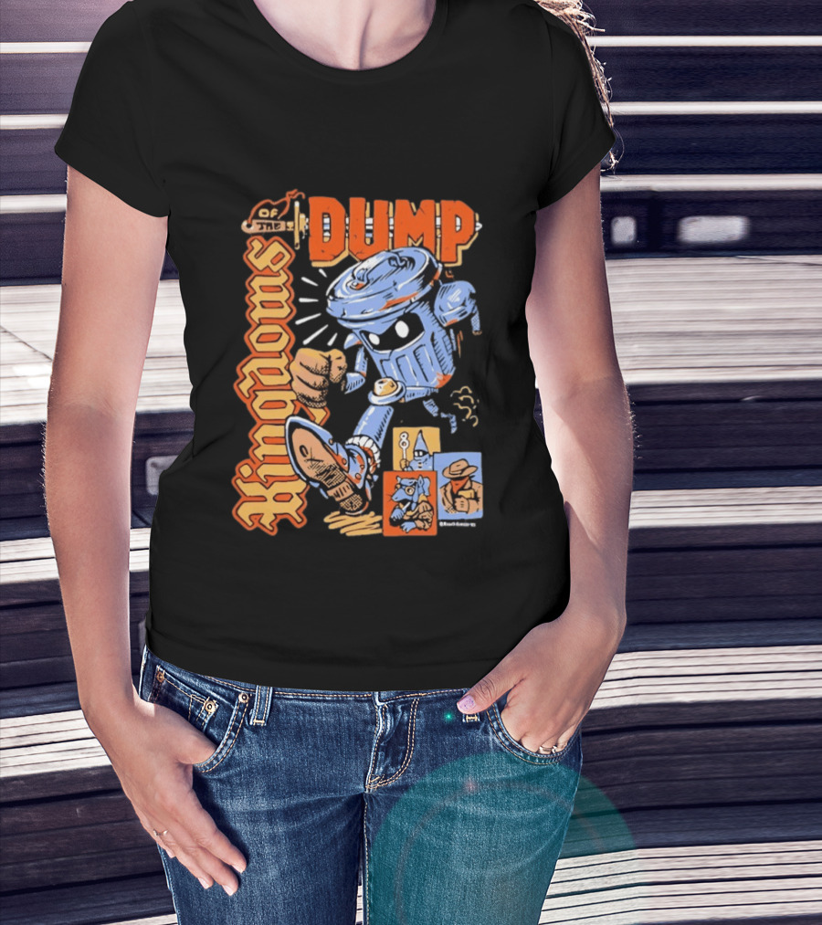 Kingdoms Of The Dump Cartoon Trash Can Character Fighting Adventure T-Shirt
