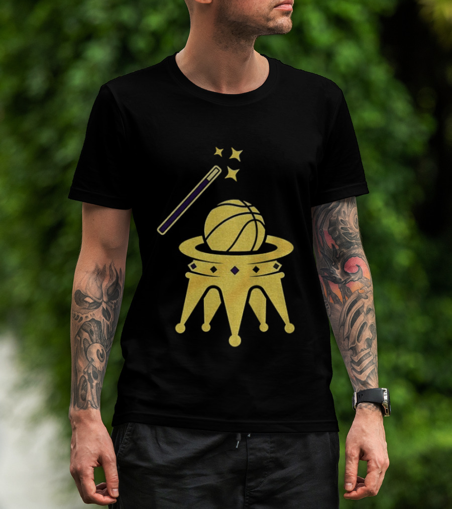 LeBron James Los Angeles Lakers Basketball King James Vintage Magic Wand Crown T-Shirt