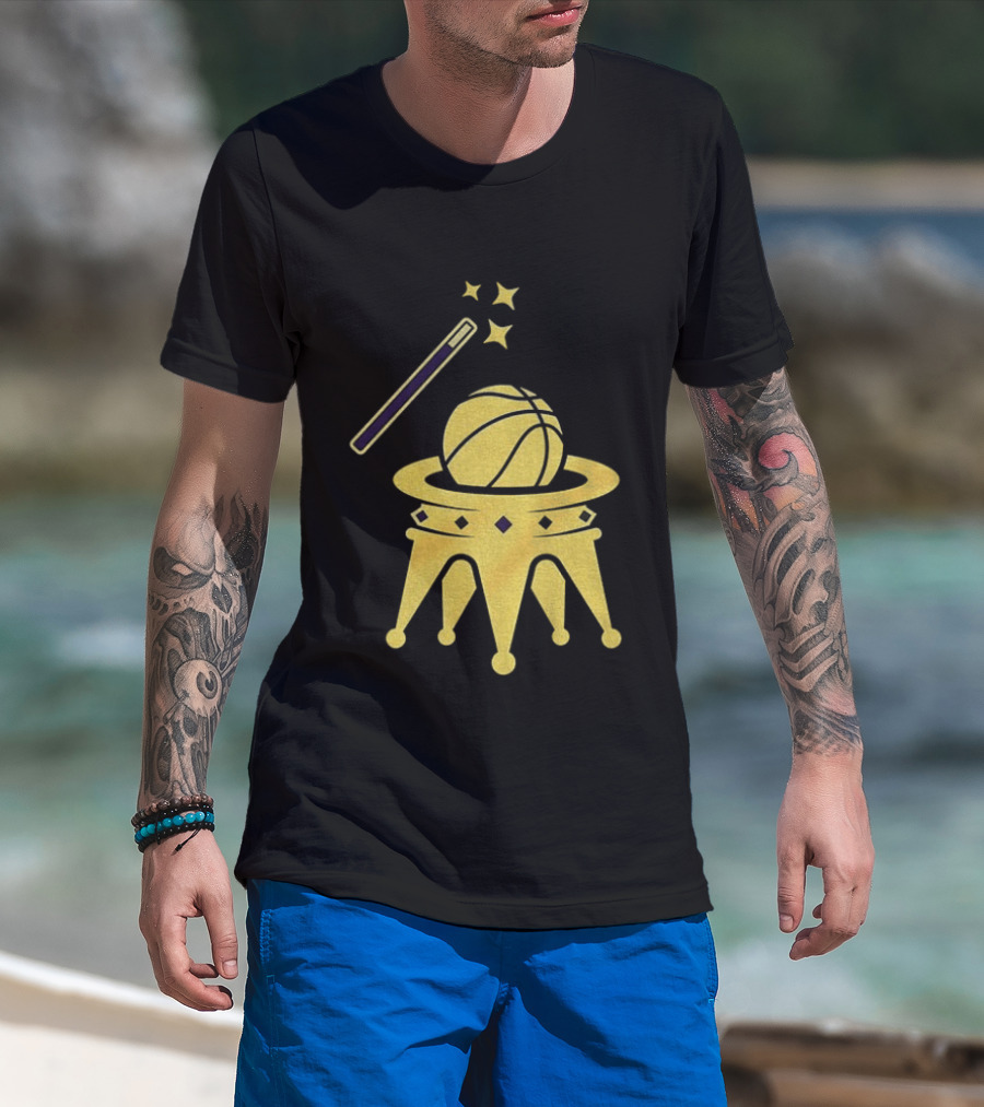 LeBron James Los Angeles Lakers Basketball King James Vintage Magic Wand Crown T-Shirt