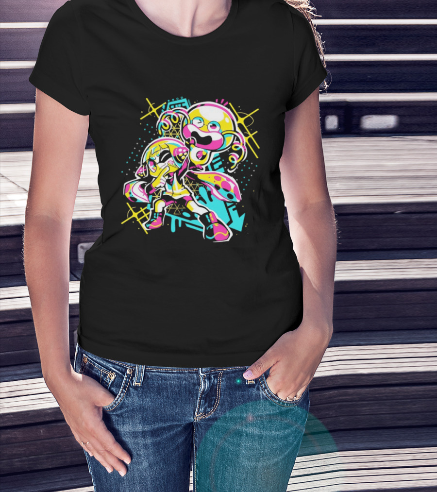 Splatoon Zap Vibrant Inkling And Octopus Splash T-Shirt