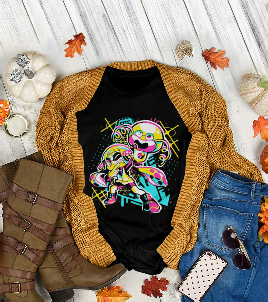 Splatoon Zap Vibrant Inkling and Octopus Splash T-Shirt