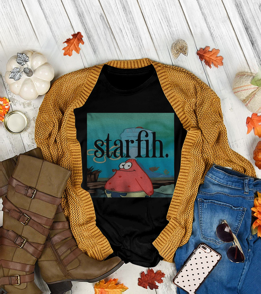 Starfih Meme Character Underwater Scene T-Shirt