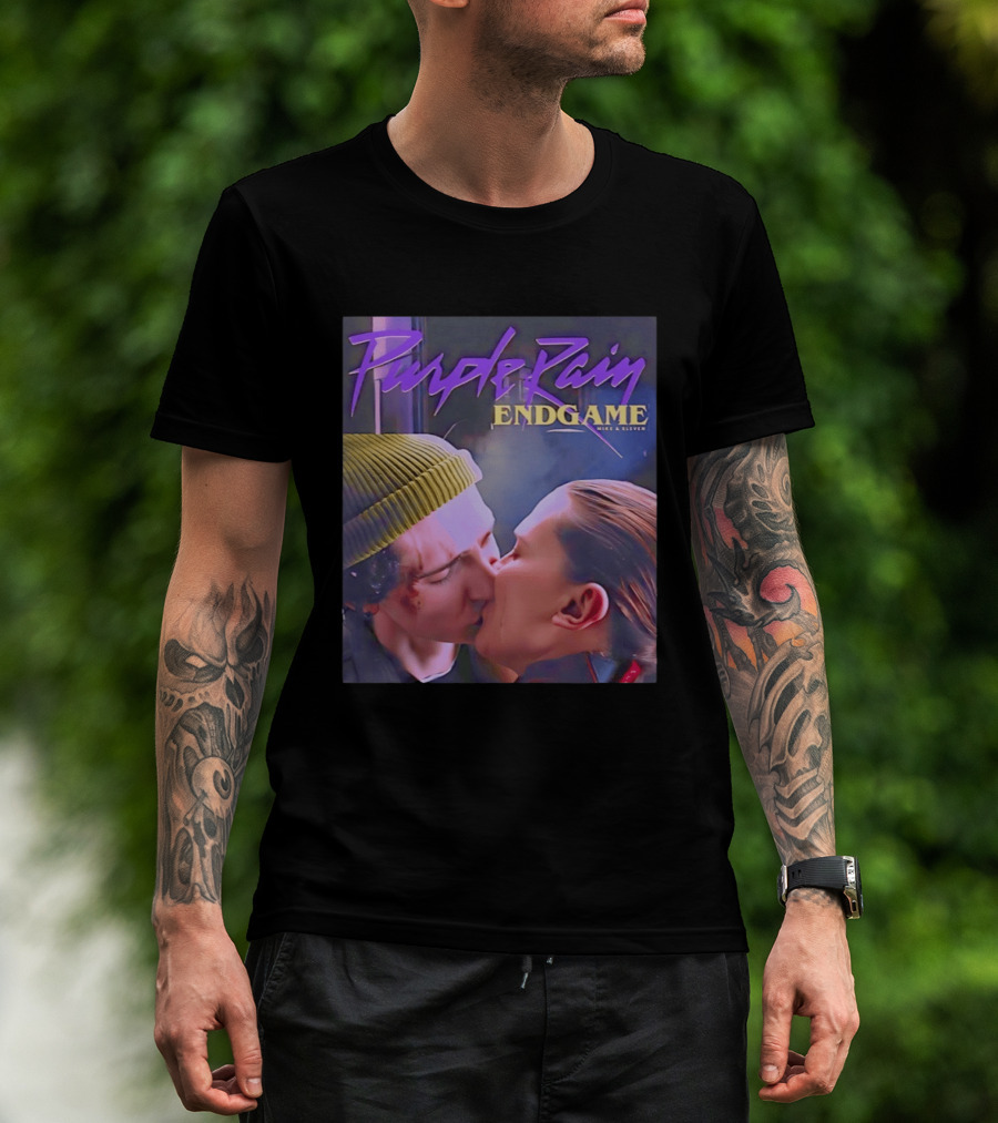 Purple Rain Endgame Mike Eleven Kissing Stranger Things T-Shirt