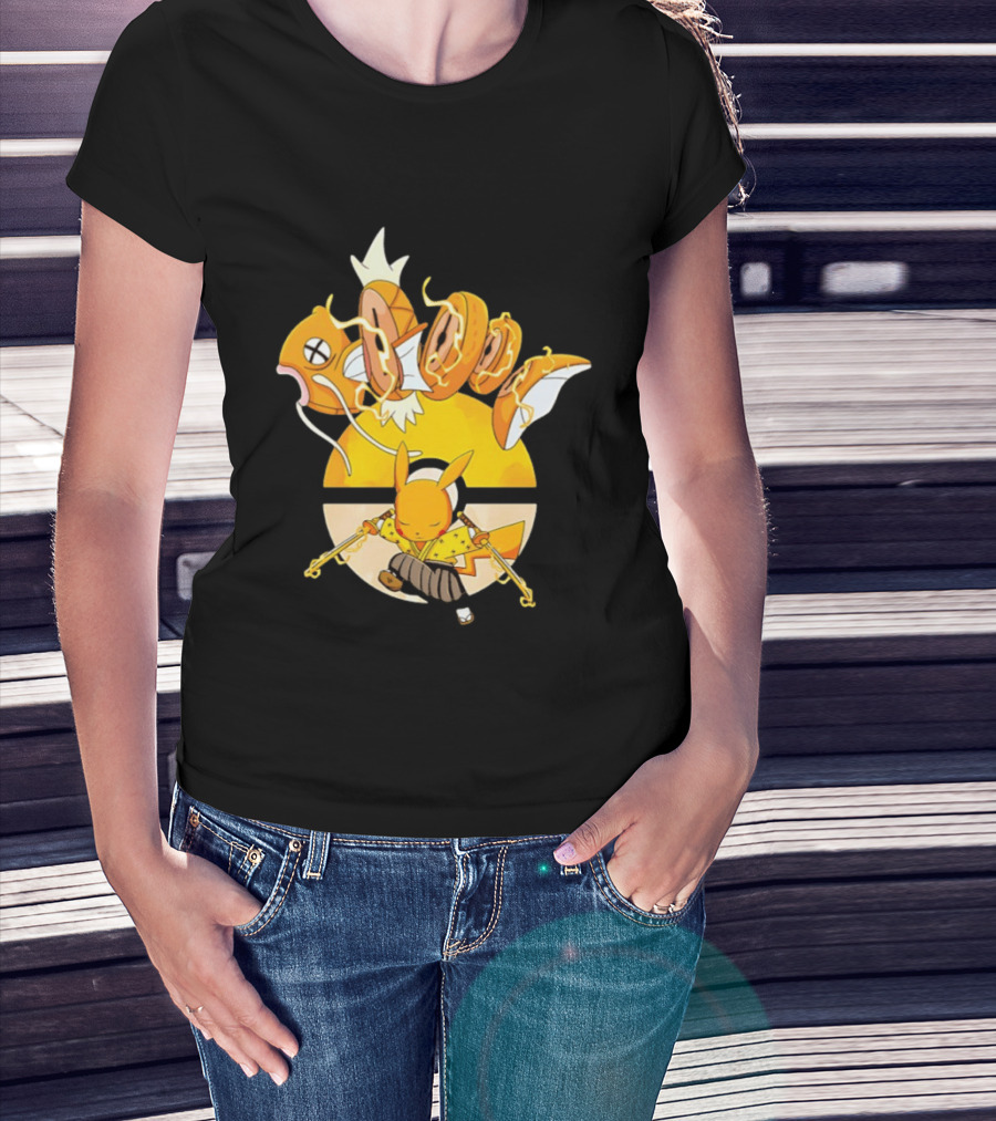 Magikarp And Pikachu Thunder Sashimi Showdown Ultimate Battle T-Shirt