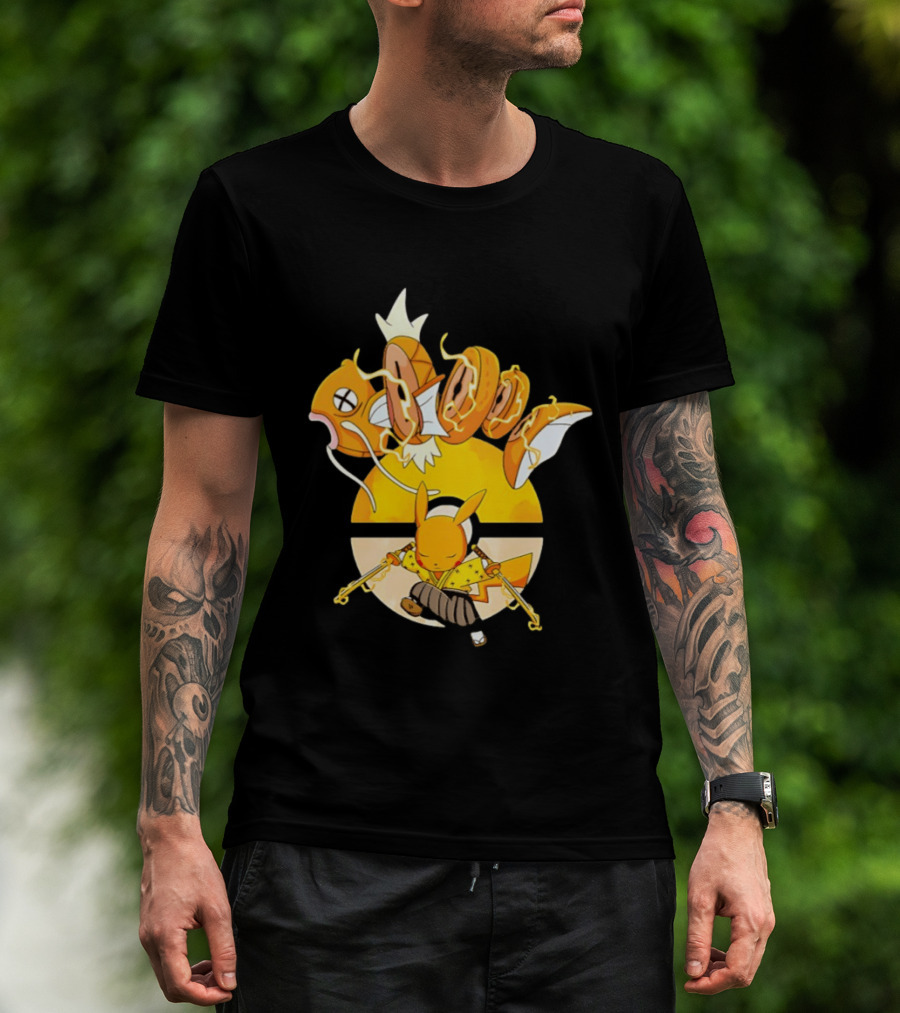 Magikarp And Pikachu Thunder Sashimi Showdown Ultimate Battle T-Shirt