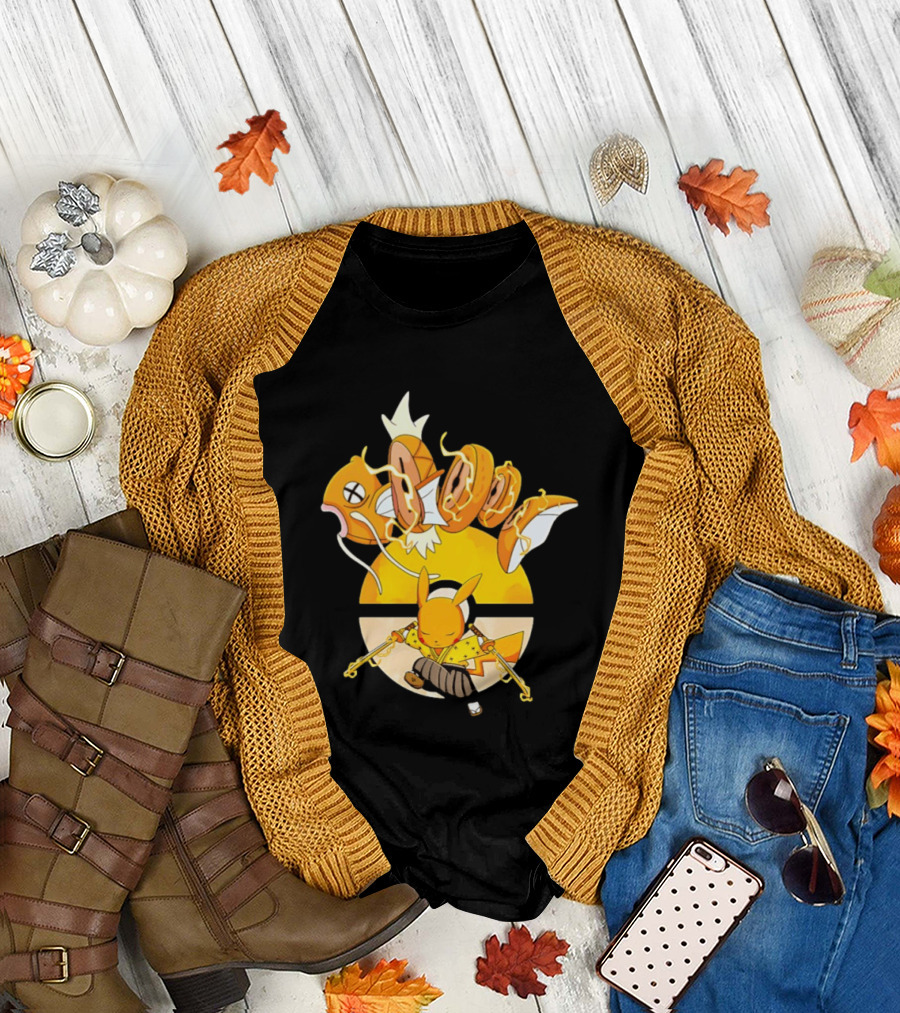 Magikarp and Pikachu Thunder Sashimi Showdown Ultimate Battle T-Shirt