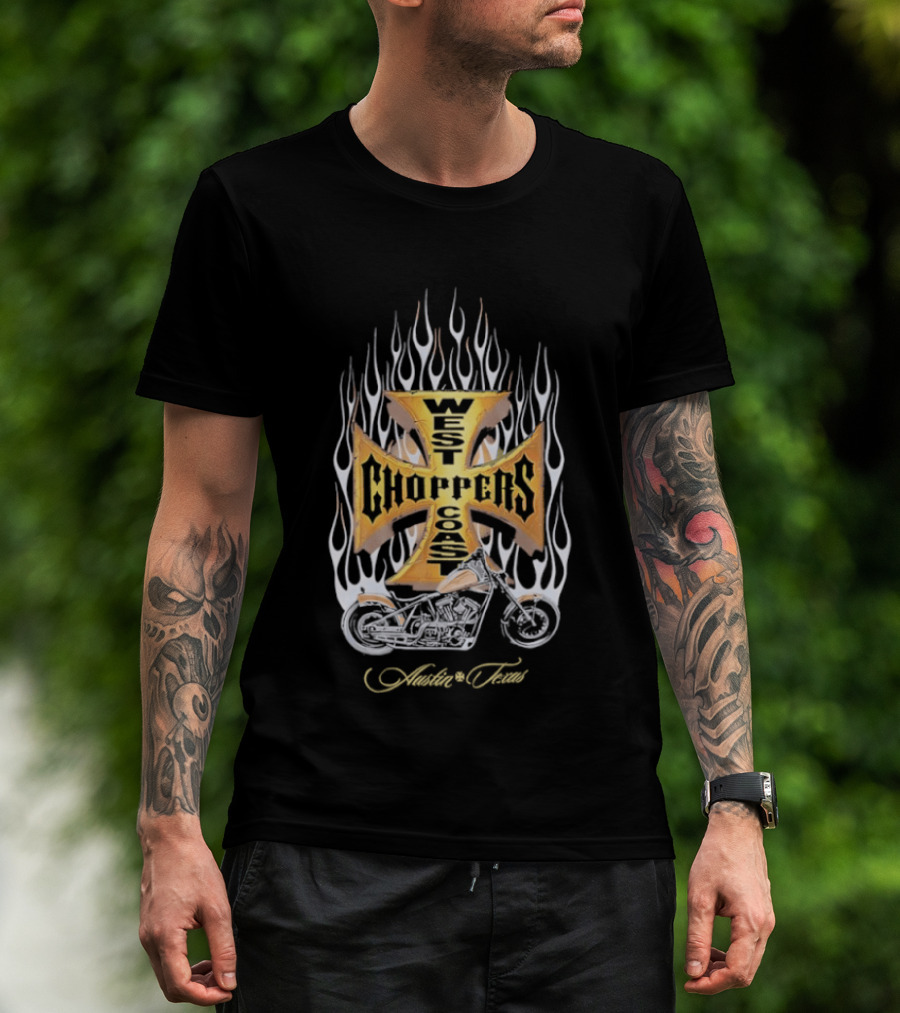 West Coast Choppers Flames Authentic Trademark T-Shirt