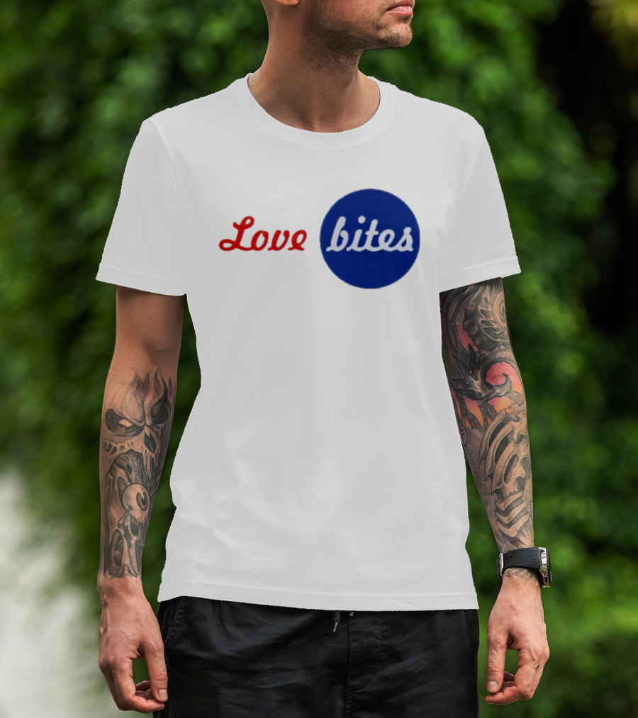 Love Bites Retro Red Blue T-Shirt