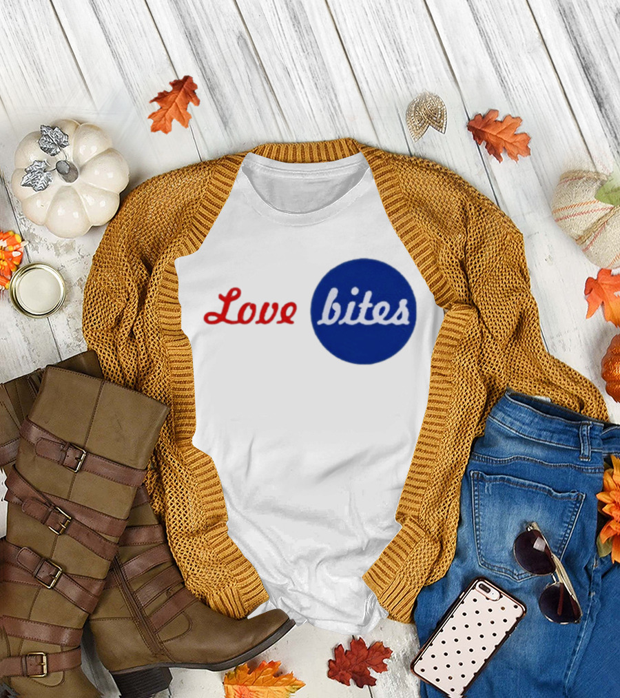 Love Bites Retro Red Blue T-Shirt