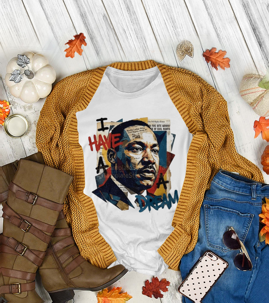 Martin Luther King Jr I Have a Dream Civil Rights Newspaper Collage T-Shirt