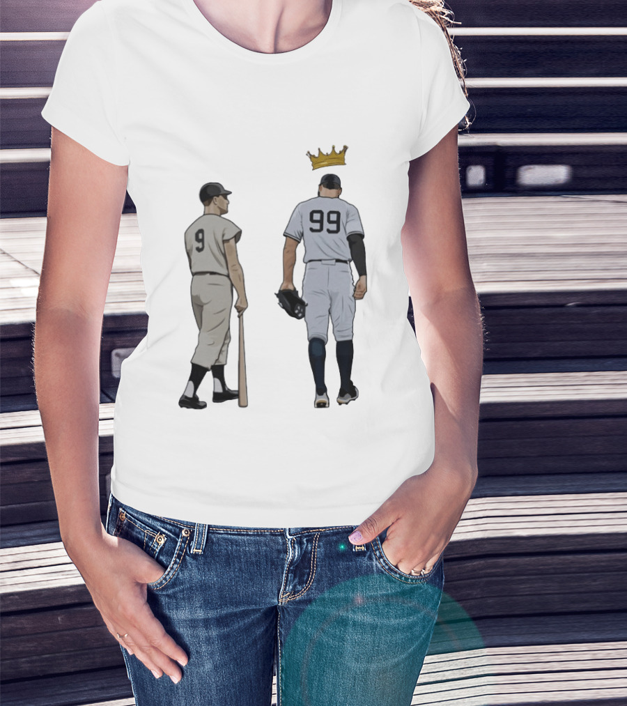 Roger Maris 9 Aaron Judge 99 Crown New York Yankees Fleece T-Shirt