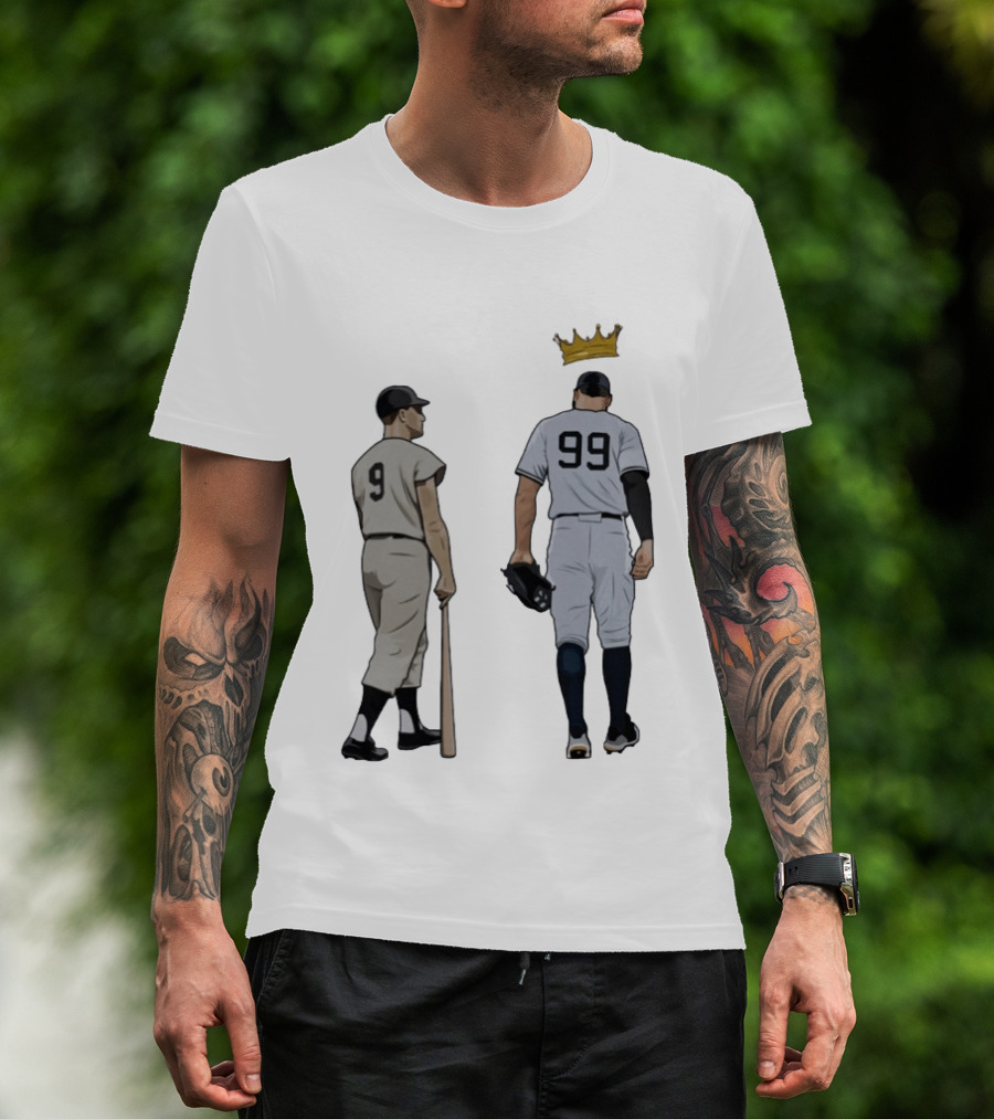 Roger Maris 9 Aaron Judge 99 Crown New York Yankees Fleece T-Shirt
