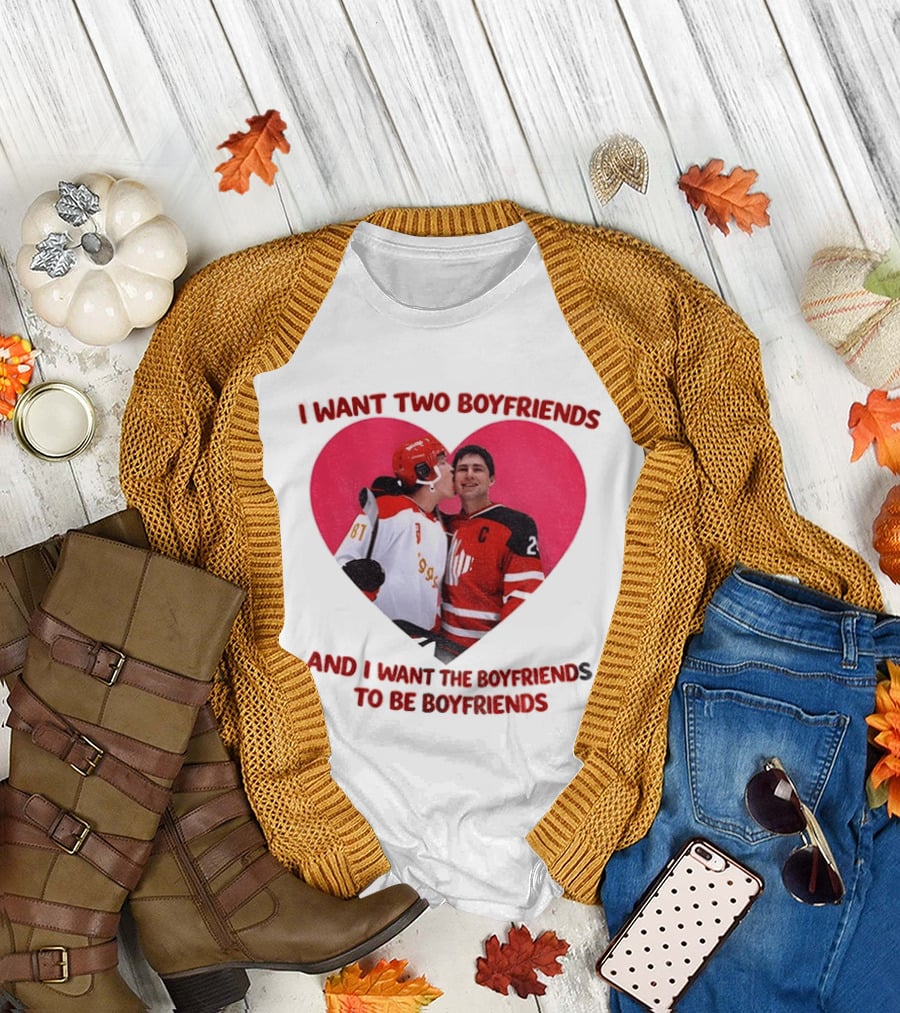 Ilya Shane I Want Two Boyfriends Heated TV Pink Heart Movie Ice Hockey Players T-Shirt